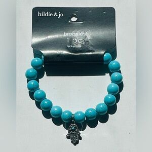 HILDIE & JO Evil Eye Turquoise Colored Beaded Bracelet - NEW!
